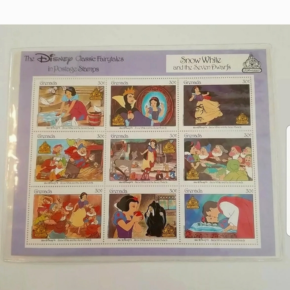 Walt Disney Snow White And The Seven Dwarfs 9 Postage Stamps - Picture 5 of 5